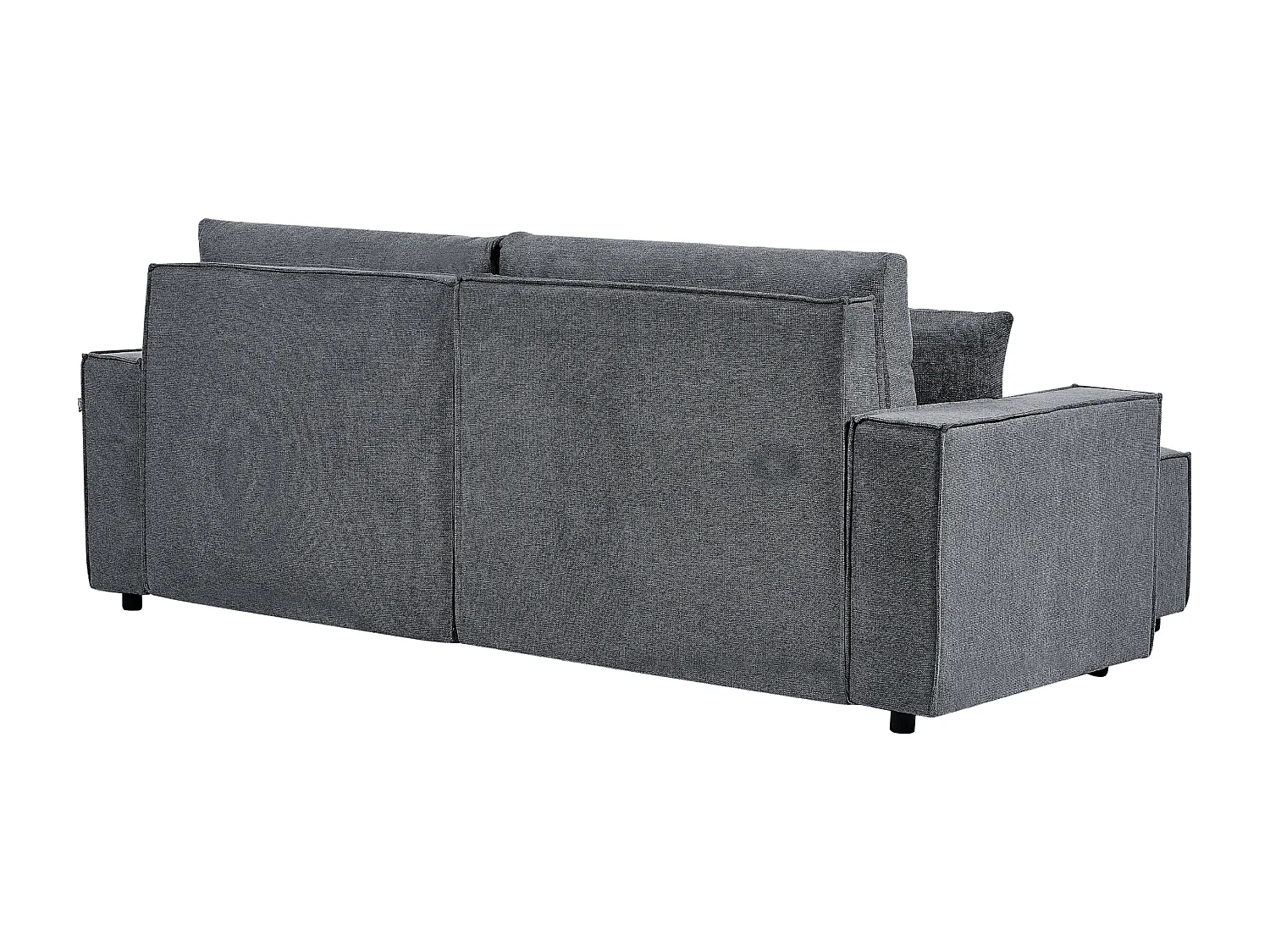 Canapé d'Angle à Droite Moderne Fonction Couchage Dossier Rembourré avec Coussins en Tissu Polyester Gris Foncé Karila