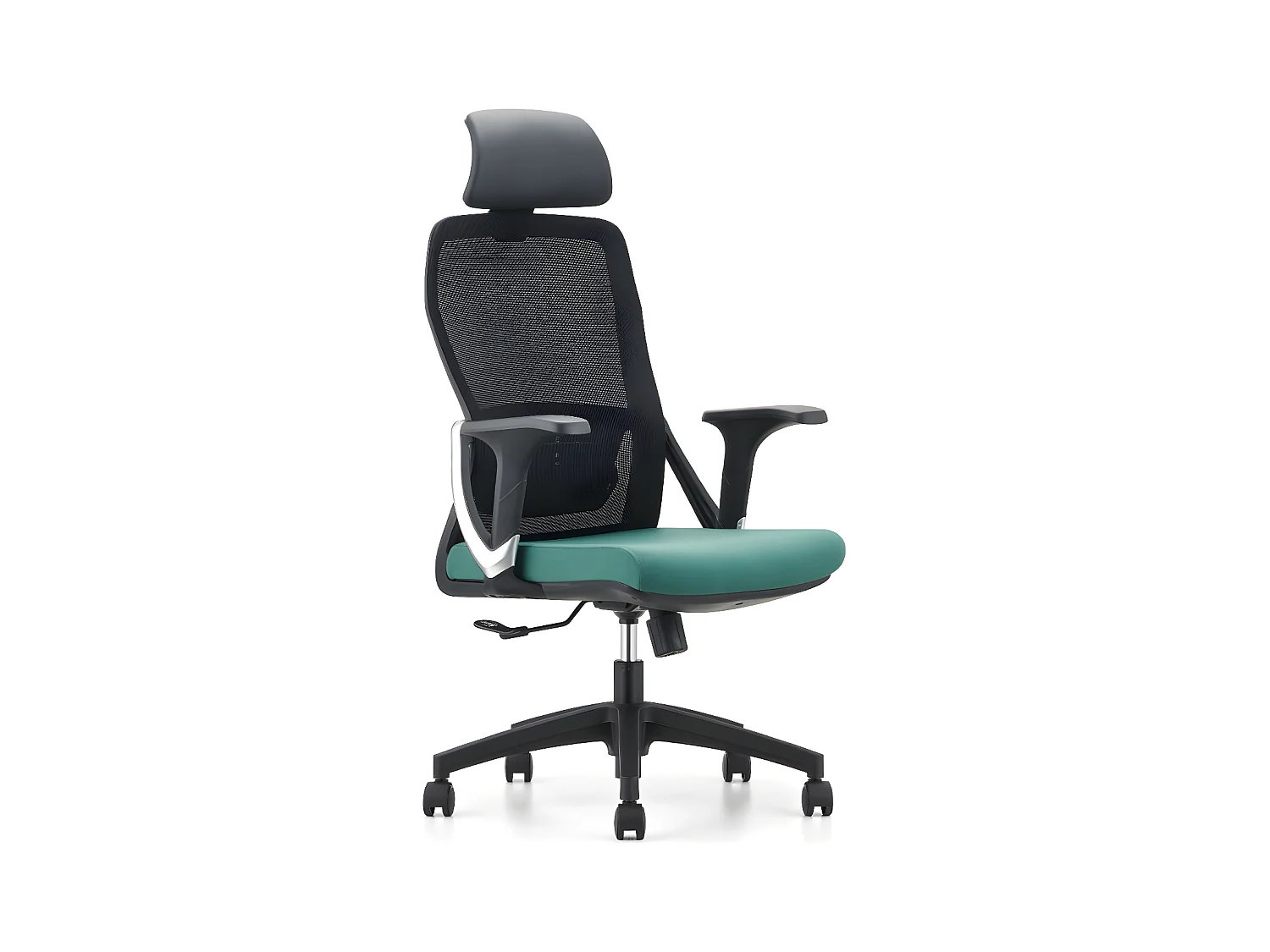 Chaise de bureau réglable en hauteur - tissu - noir et vert - CIAMO