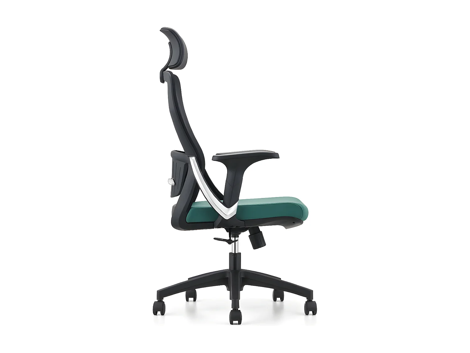 Chaise de bureau réglable en hauteur - tissu - noir et vert - CIAMO