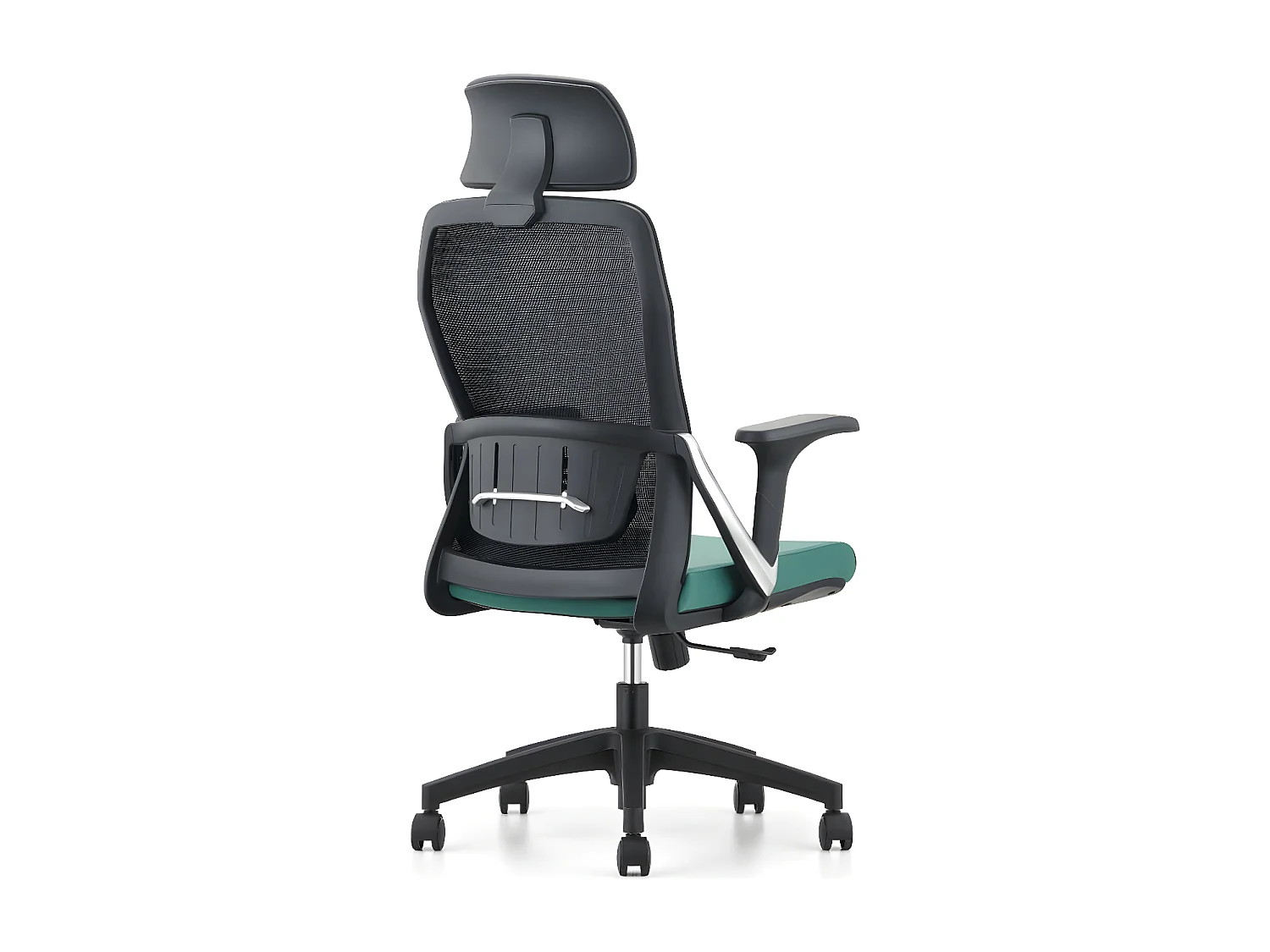 Chaise de bureau réglable en hauteur - tissu - noir et vert - CIAMO