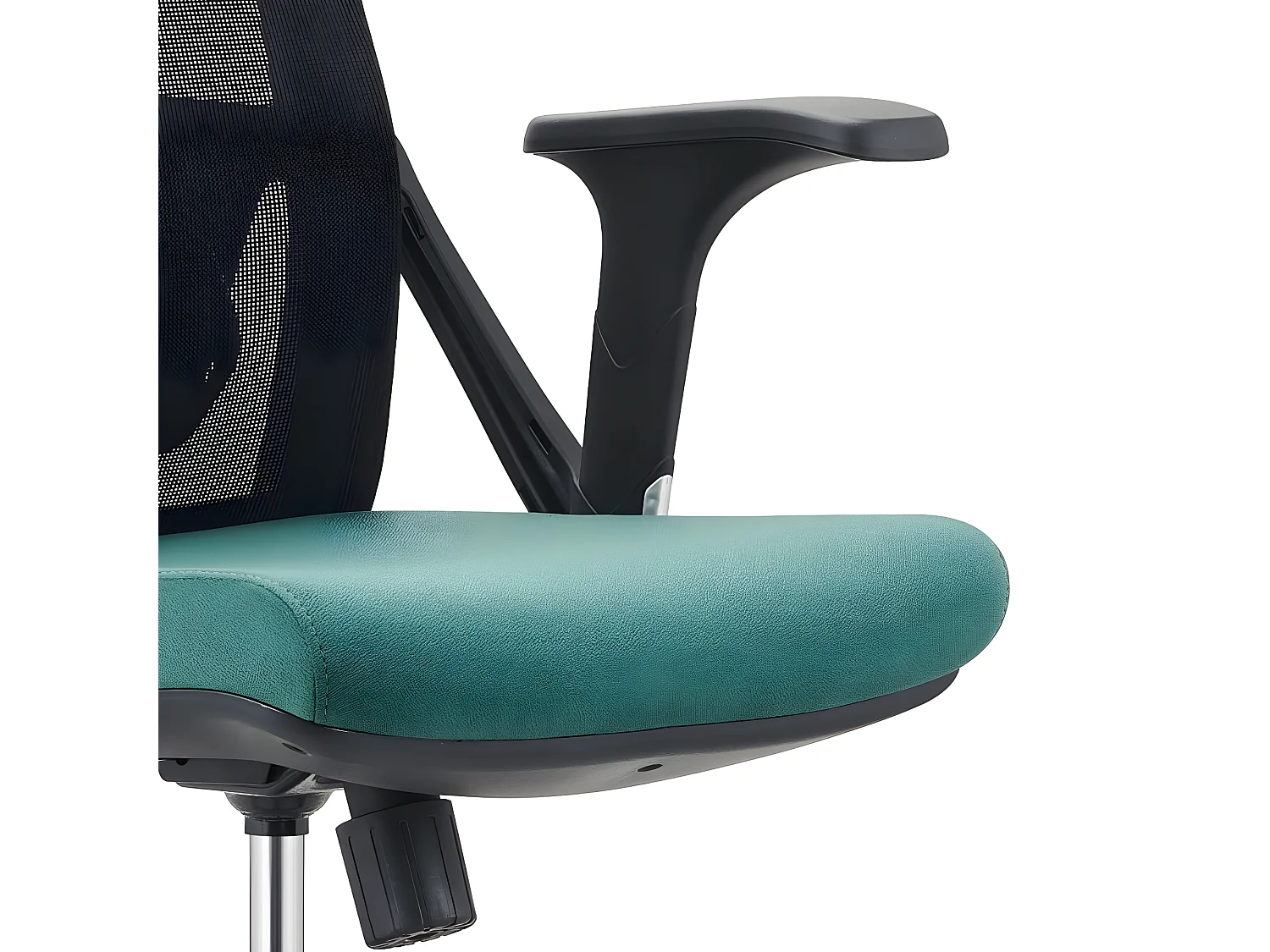 Chaise de bureau réglable en hauteur - tissu - noir et vert - CIAMO
