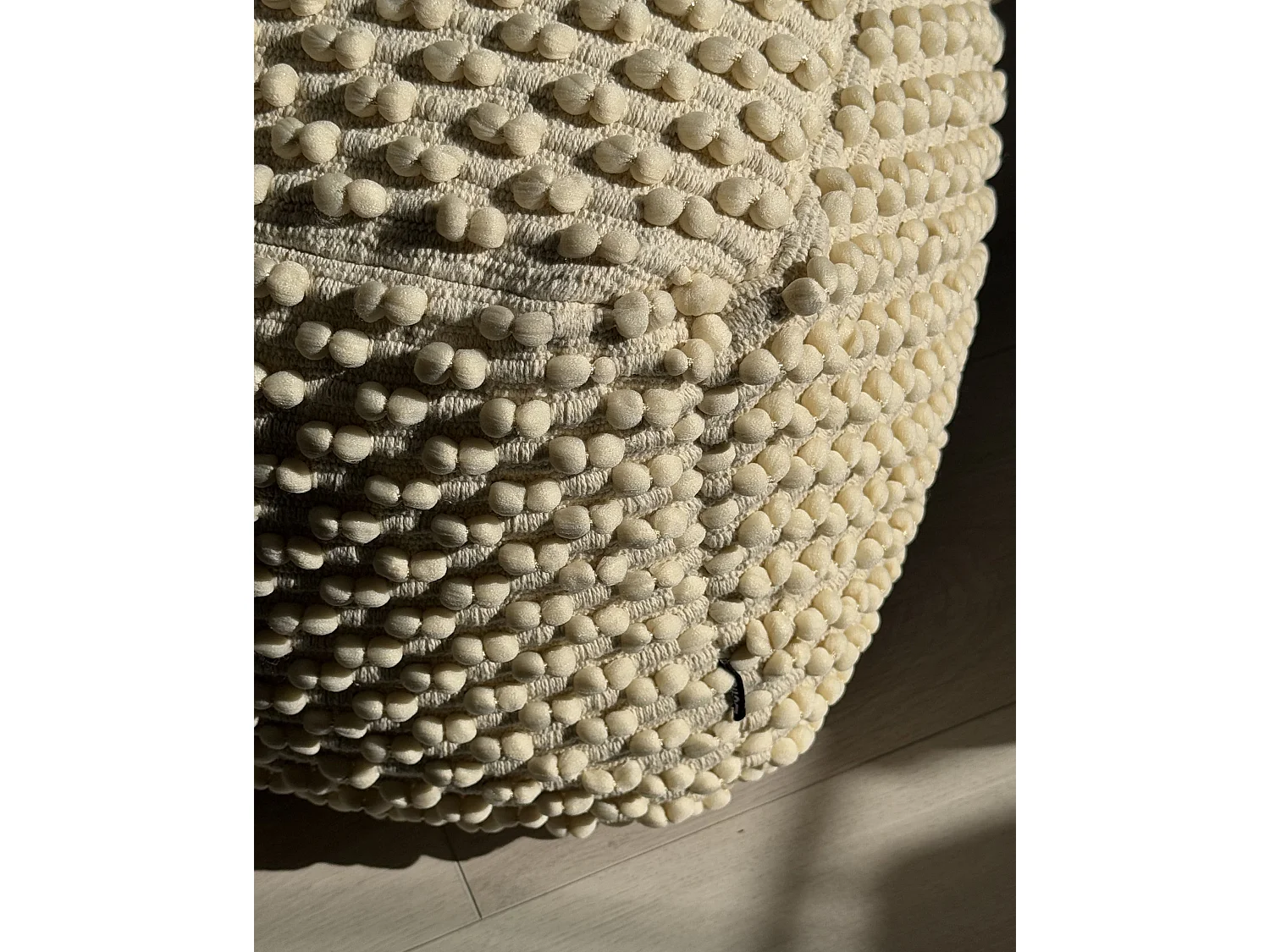 Pouf KINGRI Coton Beige clair 50 cm 50 cm 35 cm