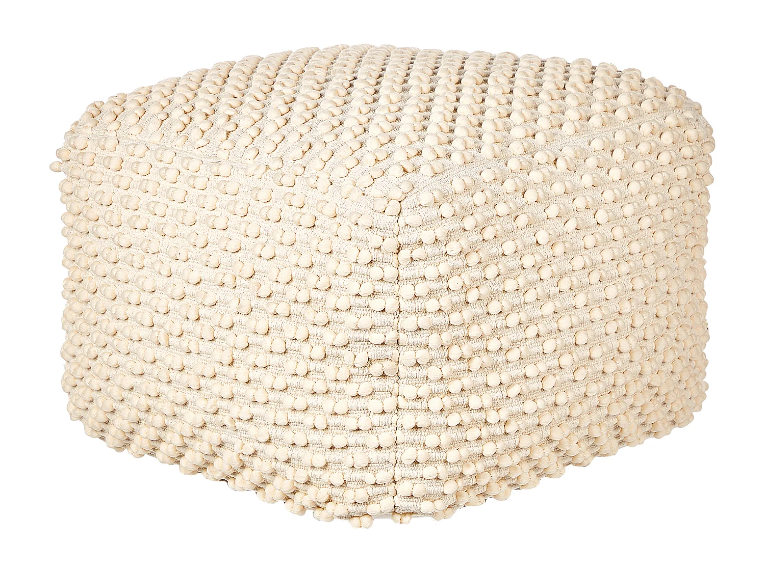 Pouf KINGRI Baumwolle Hellbeige 50 cm 50 cm 35 cm