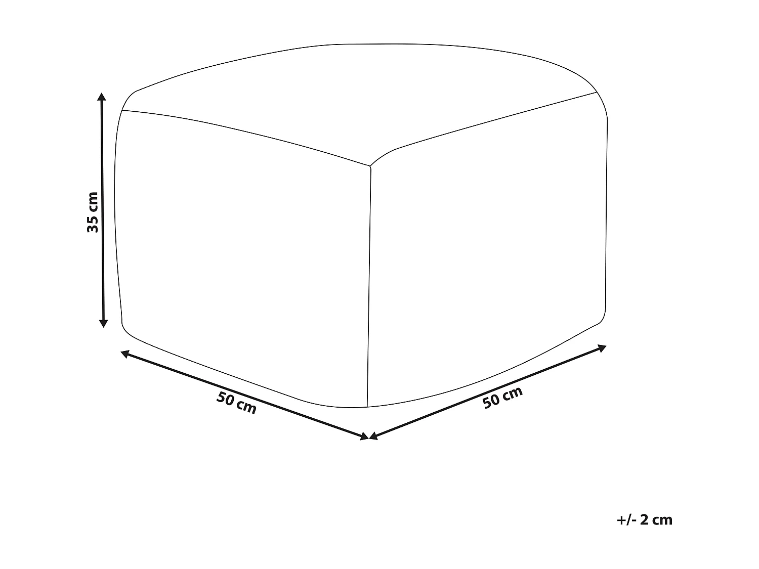 Pouf KINGRI Baumwolle Hellbeige 50 cm 50 cm 35 cm