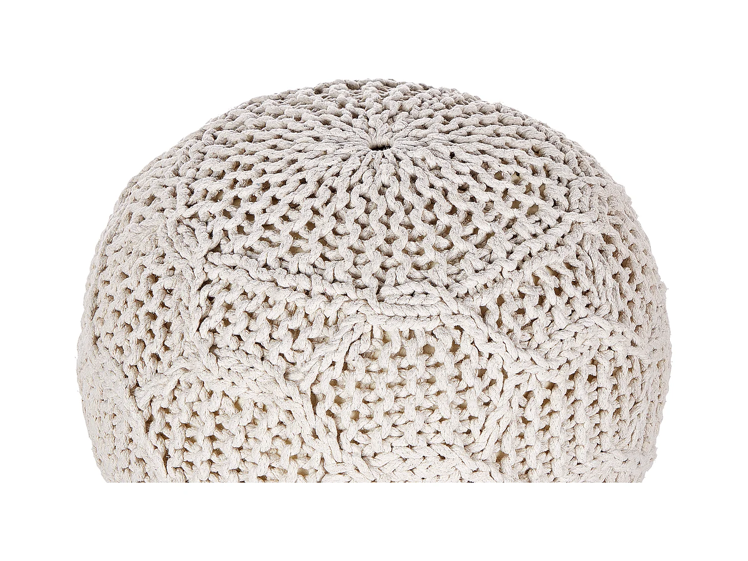 Pouf Makramee TRIMAN Baumwolle Hellbeige 50 cm 50 cm 35 cm
