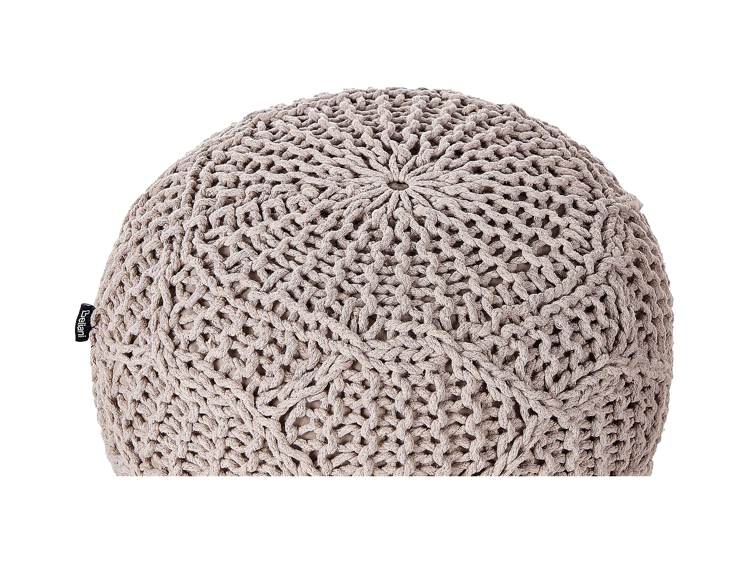 Pouf Makramee TRIMAN Baumwolle Taupe 50 cm 50 cm 35 cm