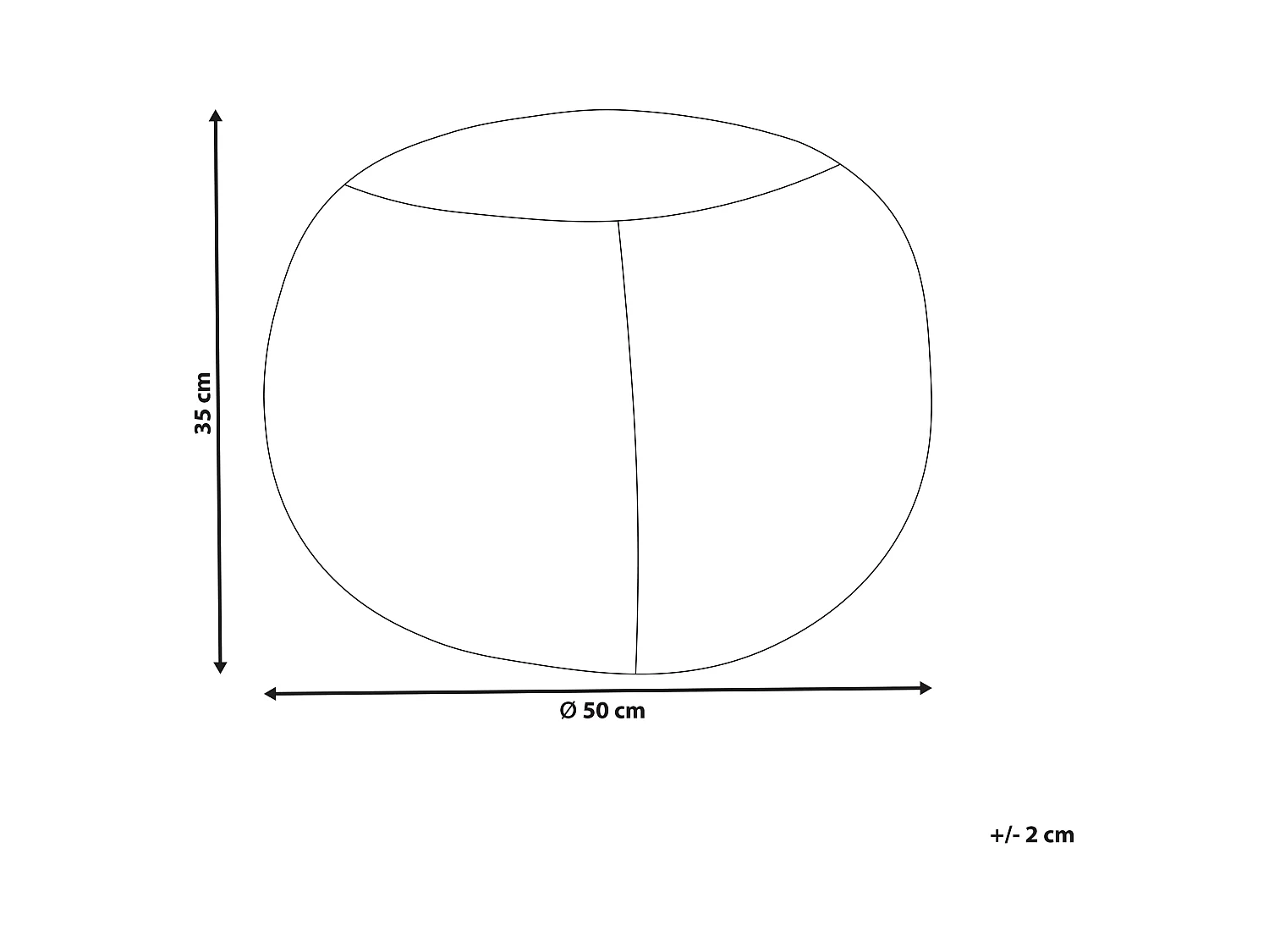Pouf Makramee TRIMAN Baumwolle Taupe 50 cm 50 cm 35 cm