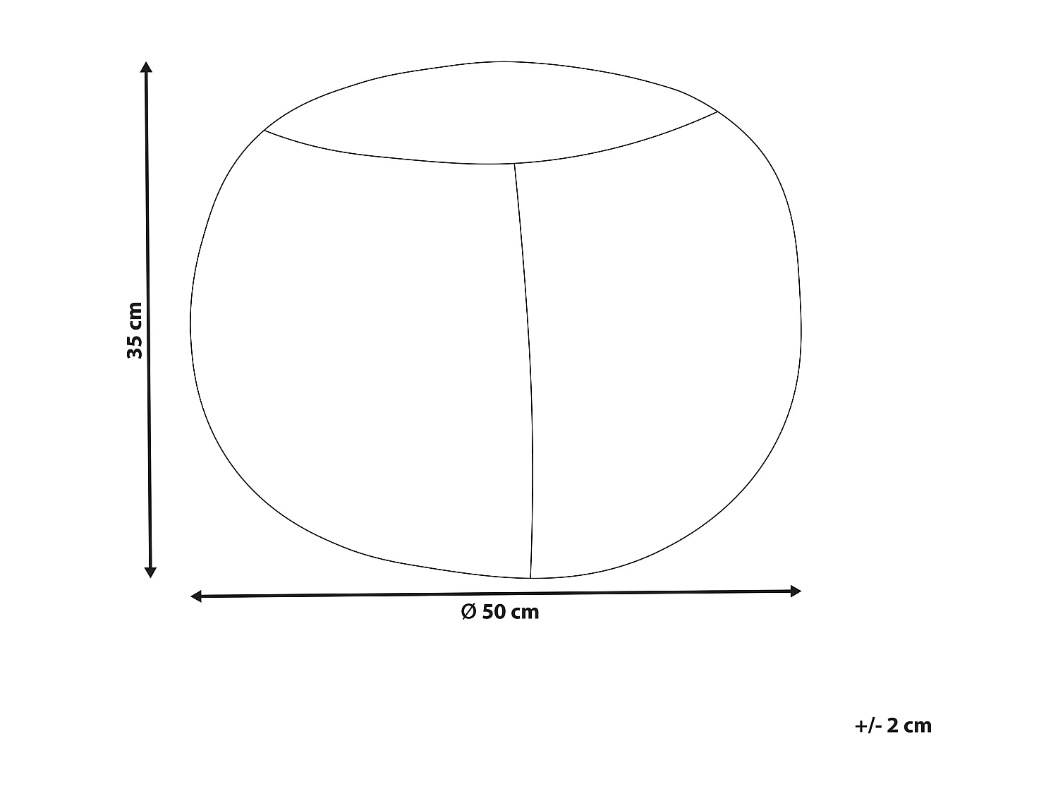 Puf Makrama TRIMAN Bawełna Beżowoszary 50 cm 50 cm 35 cm