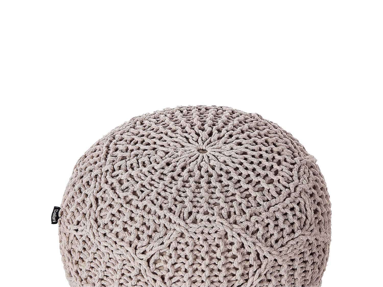 Pouf Macramè TRIMAN Cotone Tortora 50 cm 50 cm 35 cm