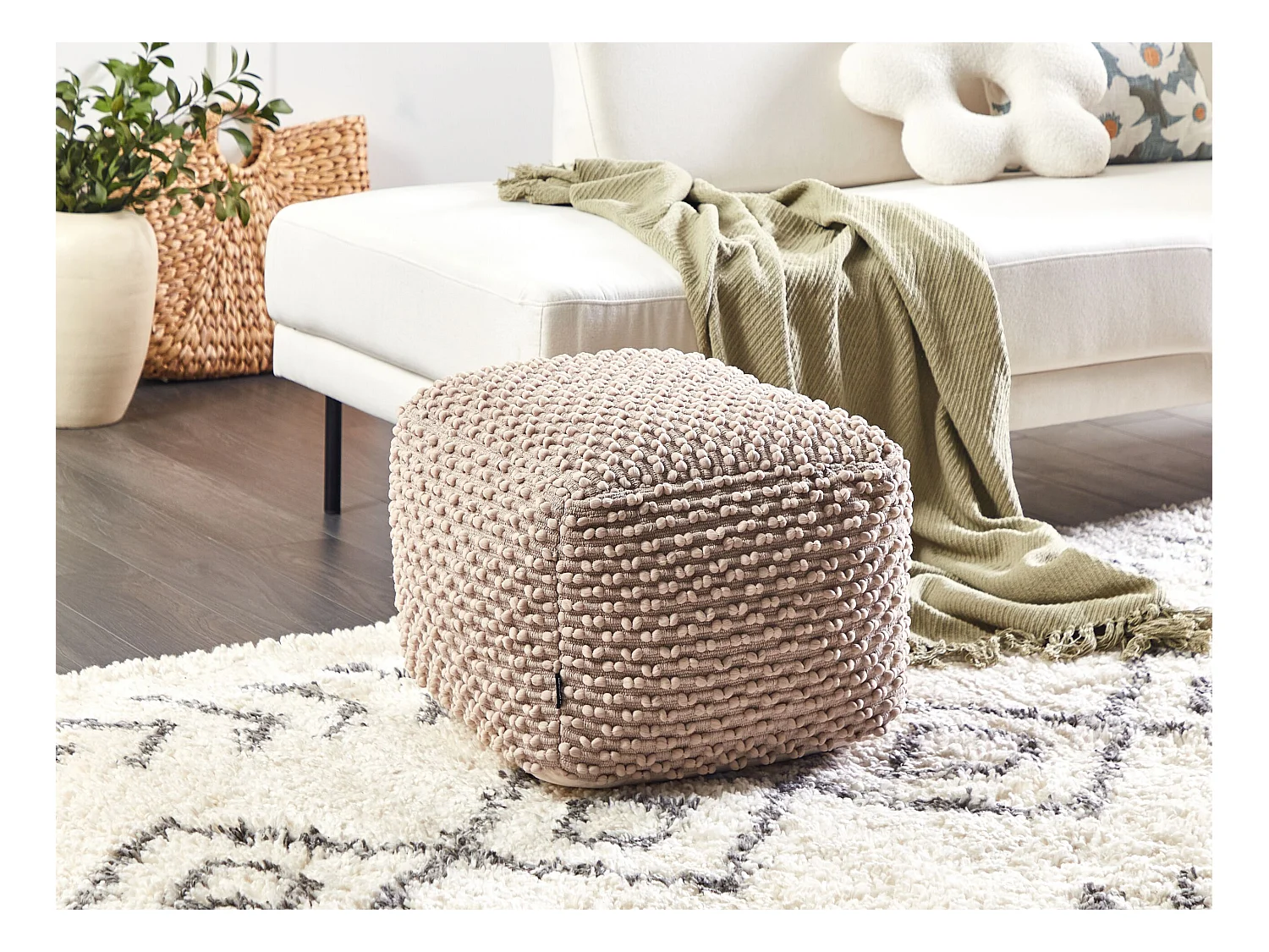Pouf KINGRI Coton Taupe