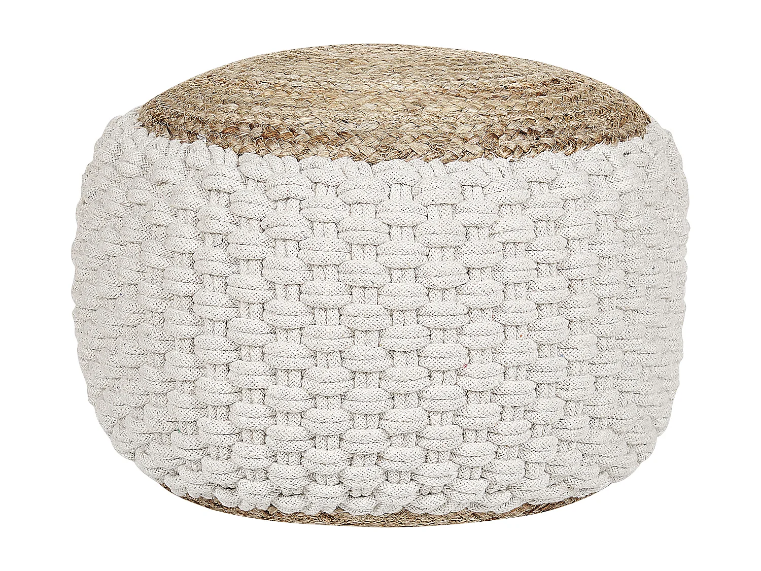 Poef AIZA Katoen Wit 50 cm 50 cm 35 cm