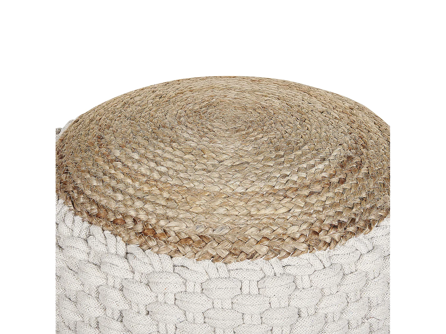 Puf AIZA Algodón Blanco 50 cm 50 cm 35 cm