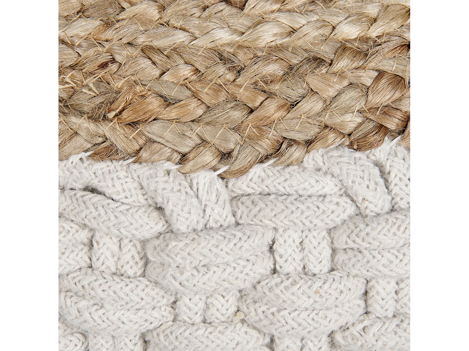 Puf AIZA Algodón Blanco 50 cm 50 cm 35 cm