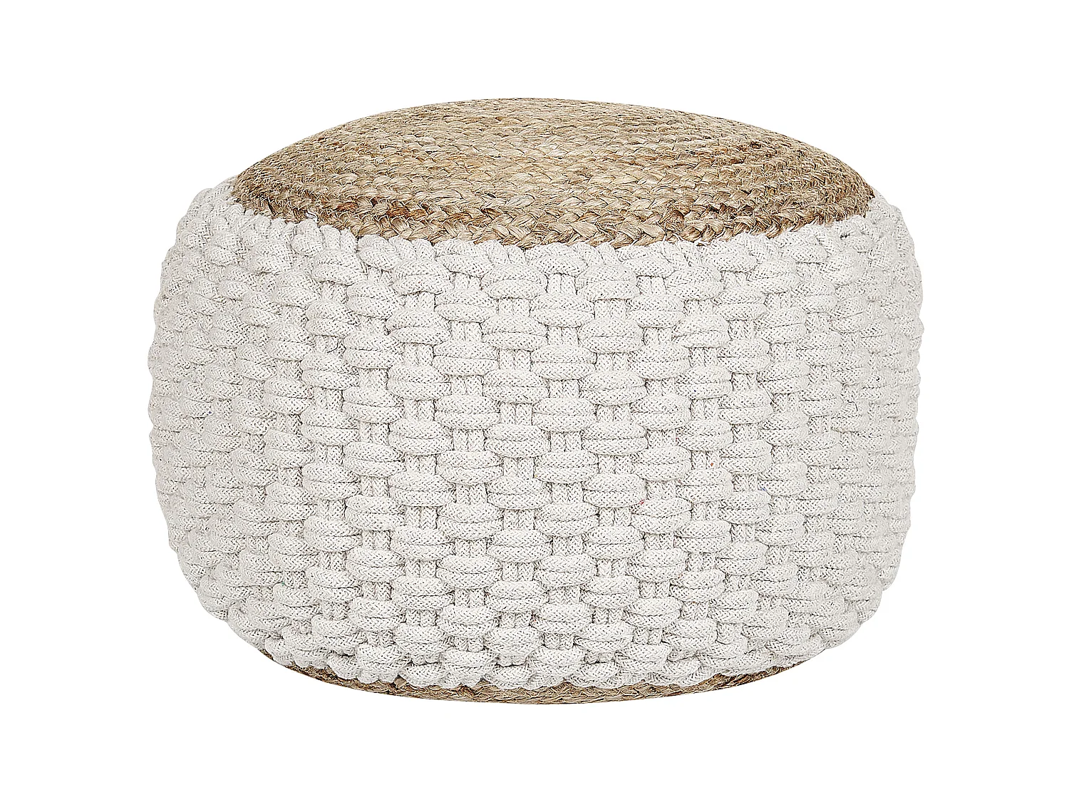 Pouf AIZA Coton Blanc 50 cm 50 cm 35 cm