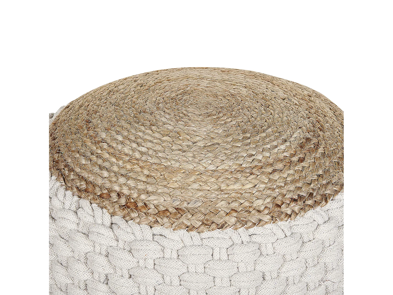 Pouf AIZA Coton Blanc 50 cm 50 cm 35 cm