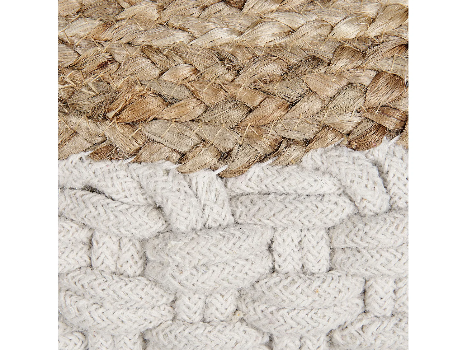 Pouf AIZA Coton Blanc 50 cm 50 cm 35 cm