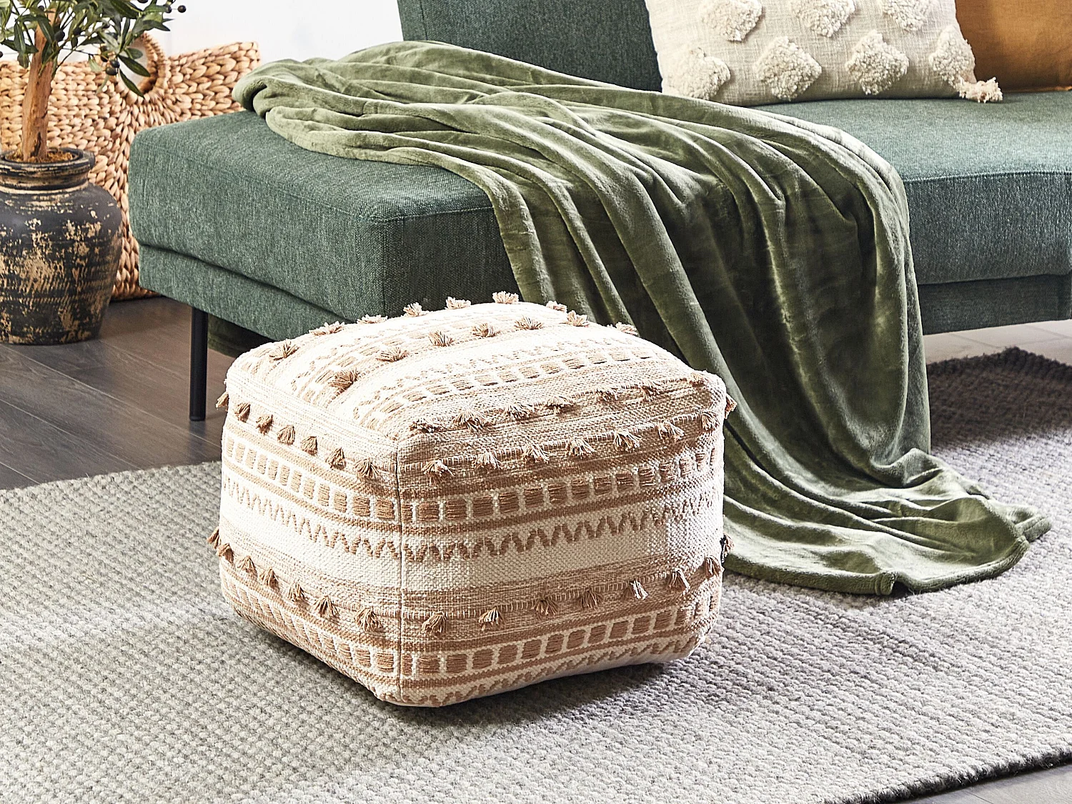Pouf KARAW Coton Beige