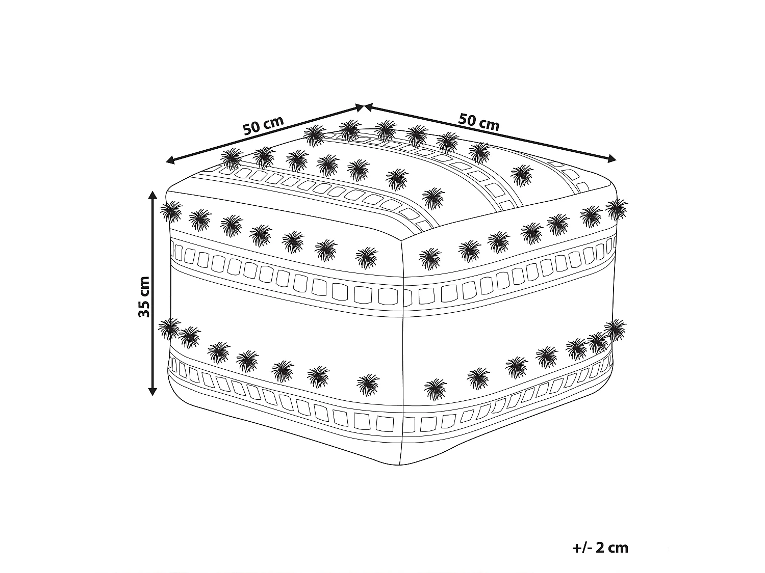 Poef KARAW Katoen Beige 50 cm 50 cm 35 cm