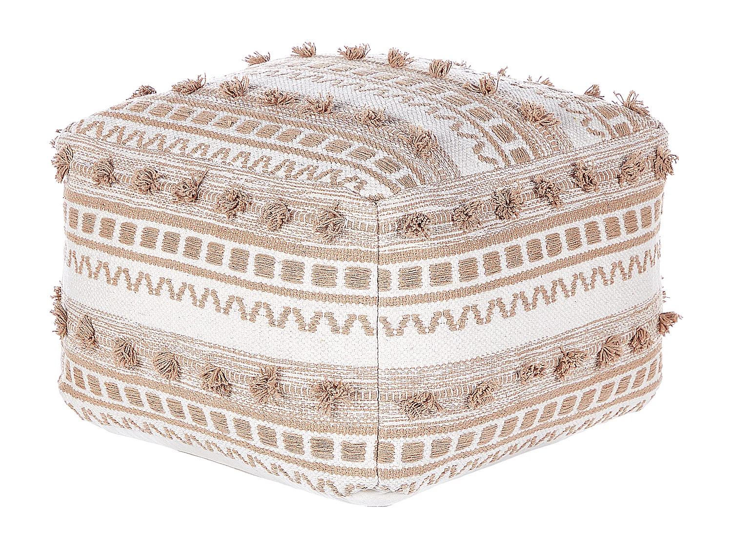 Pouf KARAW Cotone Beige 50 cm 50 cm 35 cm