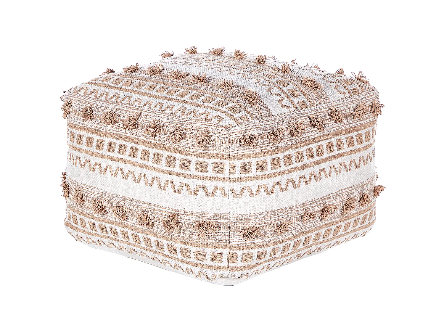 Pouf KARAW Baumwolle Beige 50 cm 50 cm 35 cm