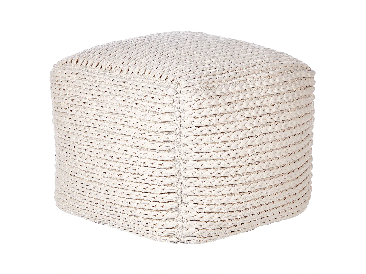 Pouf DAMAN Baumwolle Hellbeige 50 cm 50 cm 35 cm