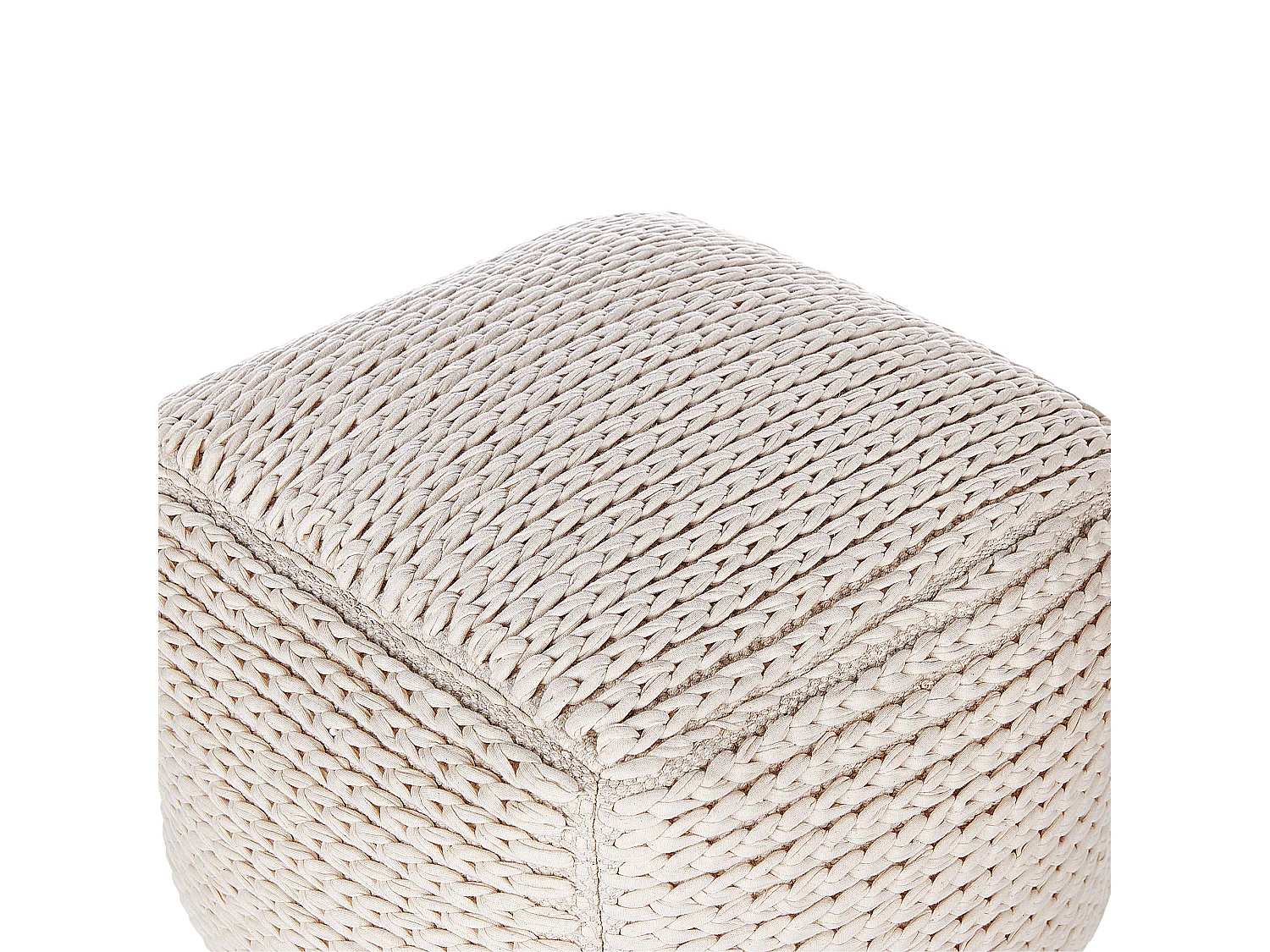 Pouf DAMAN Baumwolle Hellbeige 50 cm 50 cm 35 cm
