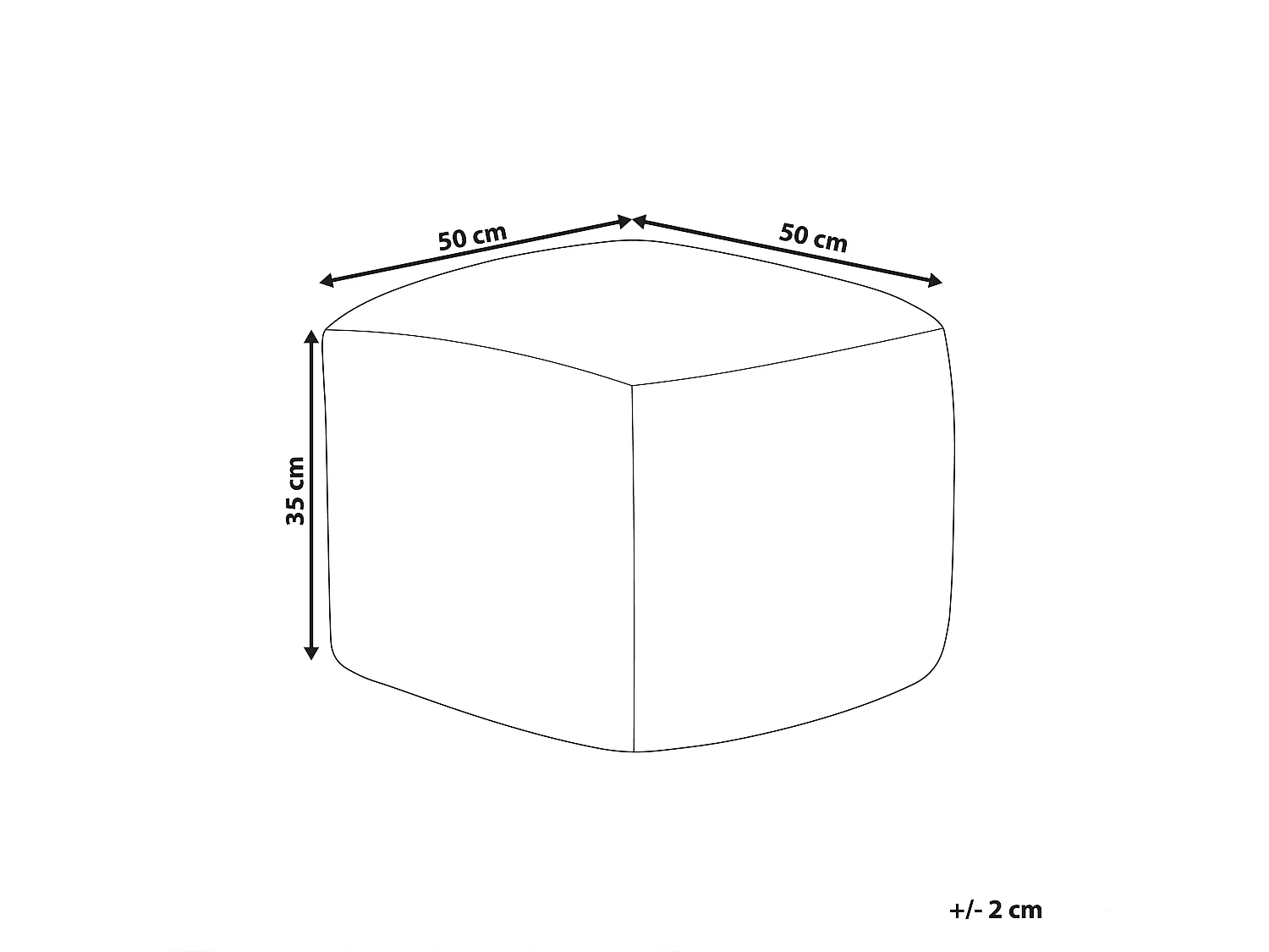 Pouf DAMAN Baumwolle Hellbeige 50 cm 50 cm 35 cm