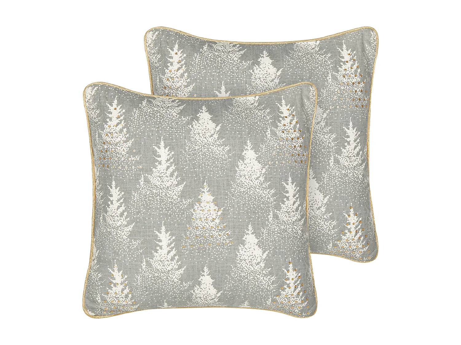 Set di 2 cuscini BILLBERGIA Cotone 45 x 45 cm Grigio Modello natalizio