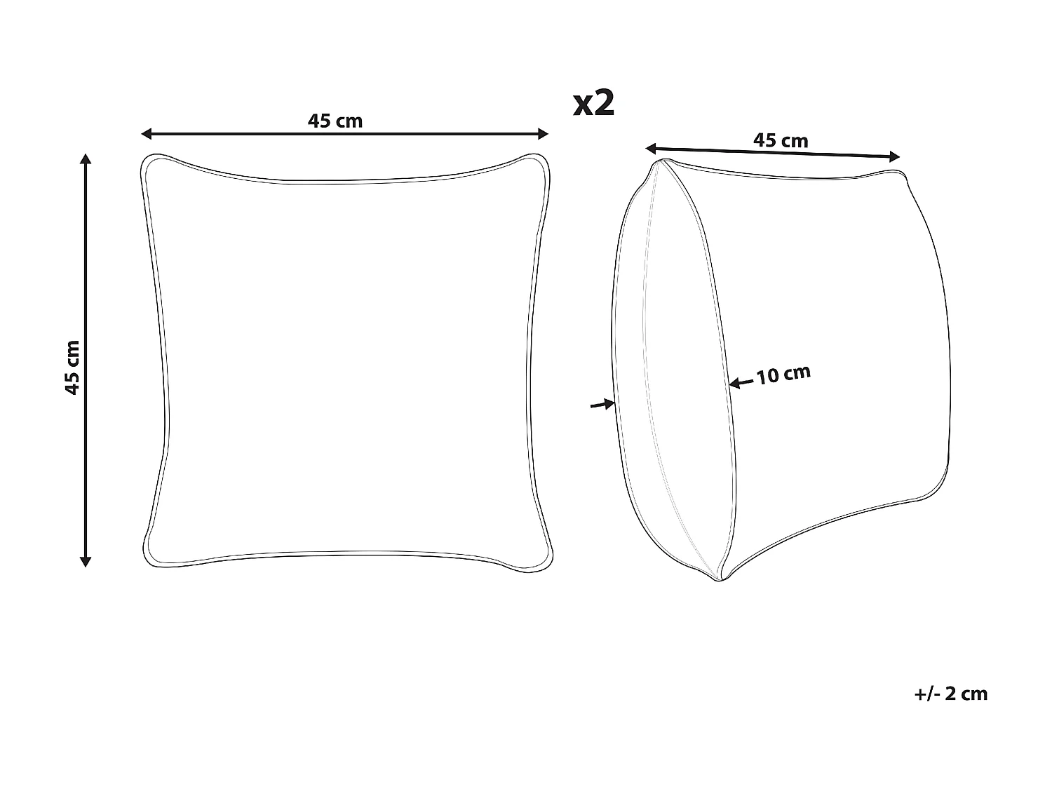 Set di 2 cuscini BILLBERGIA Cotone 45 x 45 cm Grigio Modello natalizio