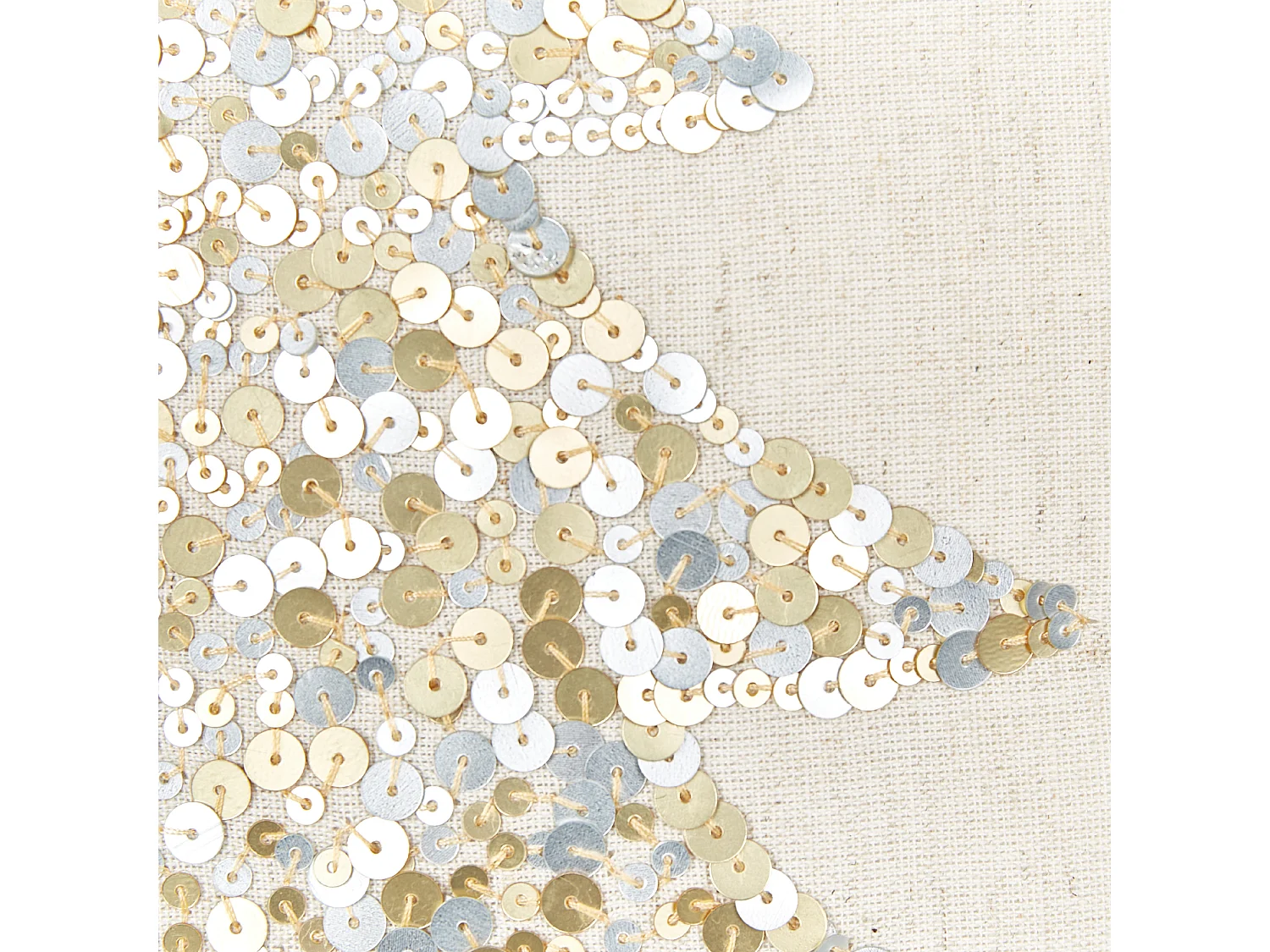 Dekokissen 2er Set CLEYERA Baumwolle 45 x 45 cm Beige Weihnachtsmotiv