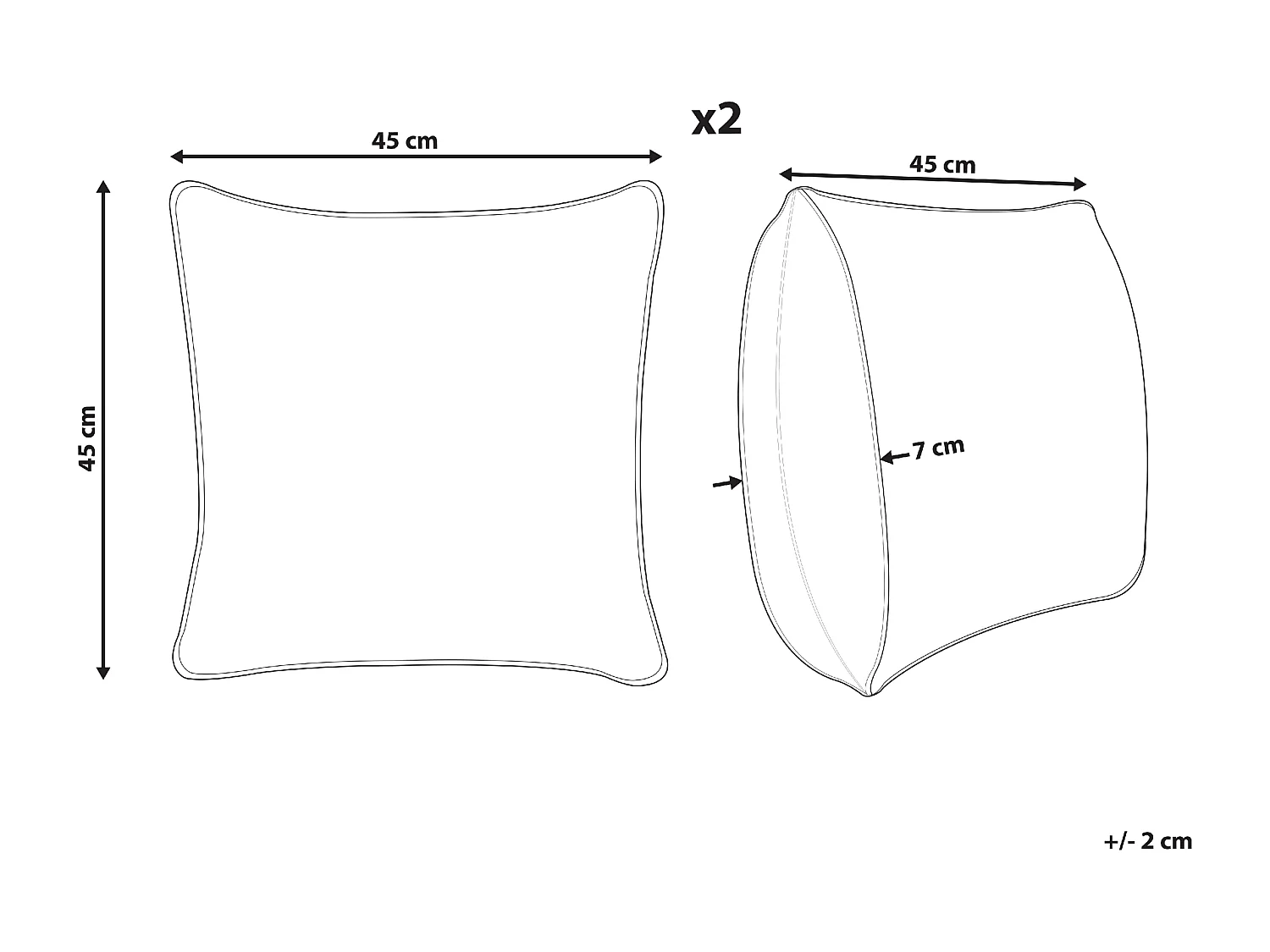 Lot de 2 coussins décoratifs ELETTARIA Coton 45 x 45 cm Vert Motif de Noël