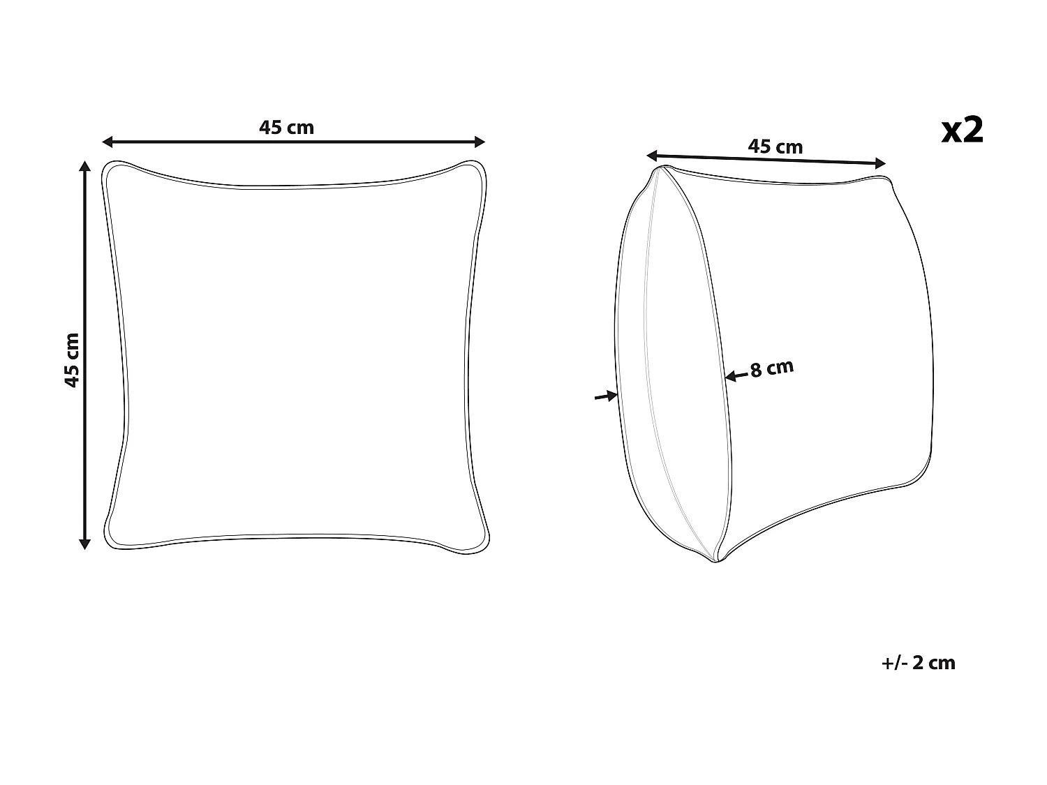 Set van 2 decoratieve kussens SKIMMIA Katoen 45 x 45 cm Wit Kerst patroon