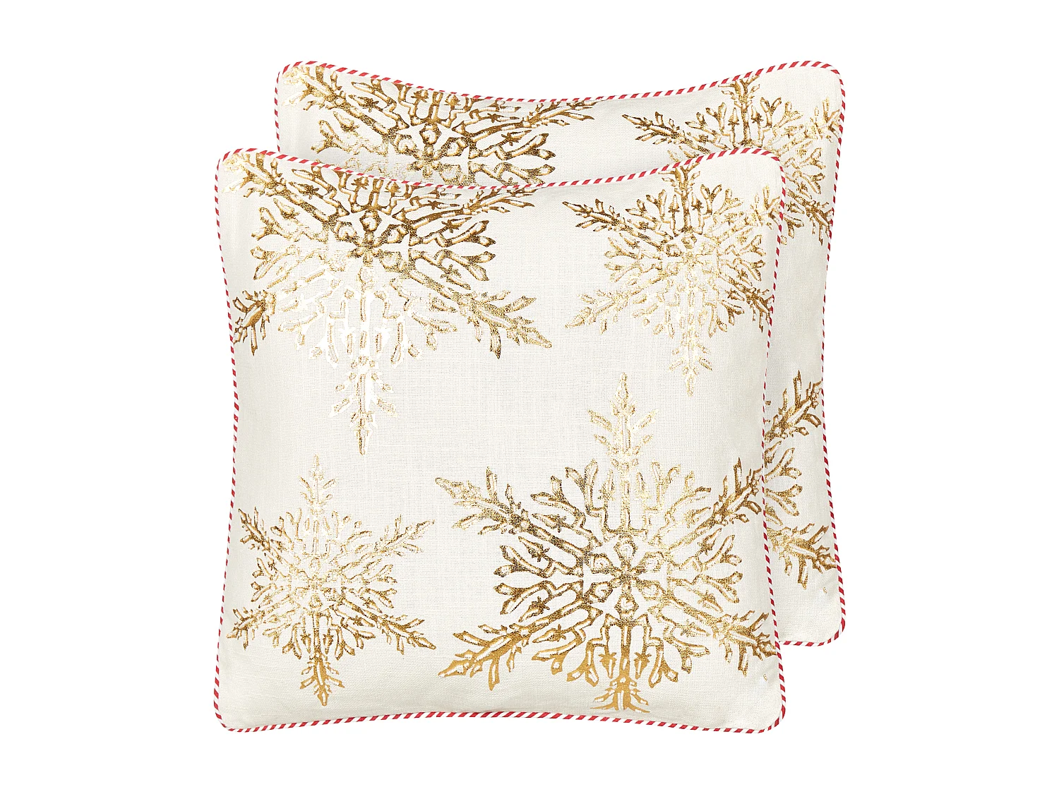 Set van 2 decoratieve kussens STAPELIA Katoen 45 x 45 cm Wit Kerst patroon