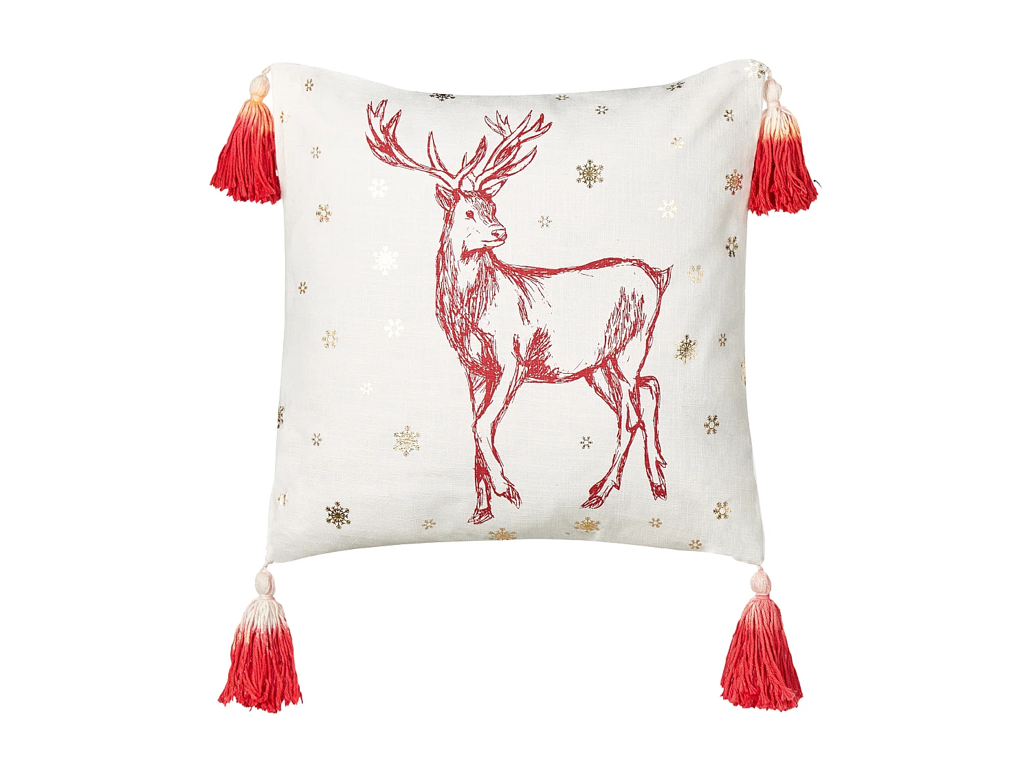 Set van 2 decoratieve kussens VALLOTA Katoen 45 x 45 cm Wit Kerst patroon