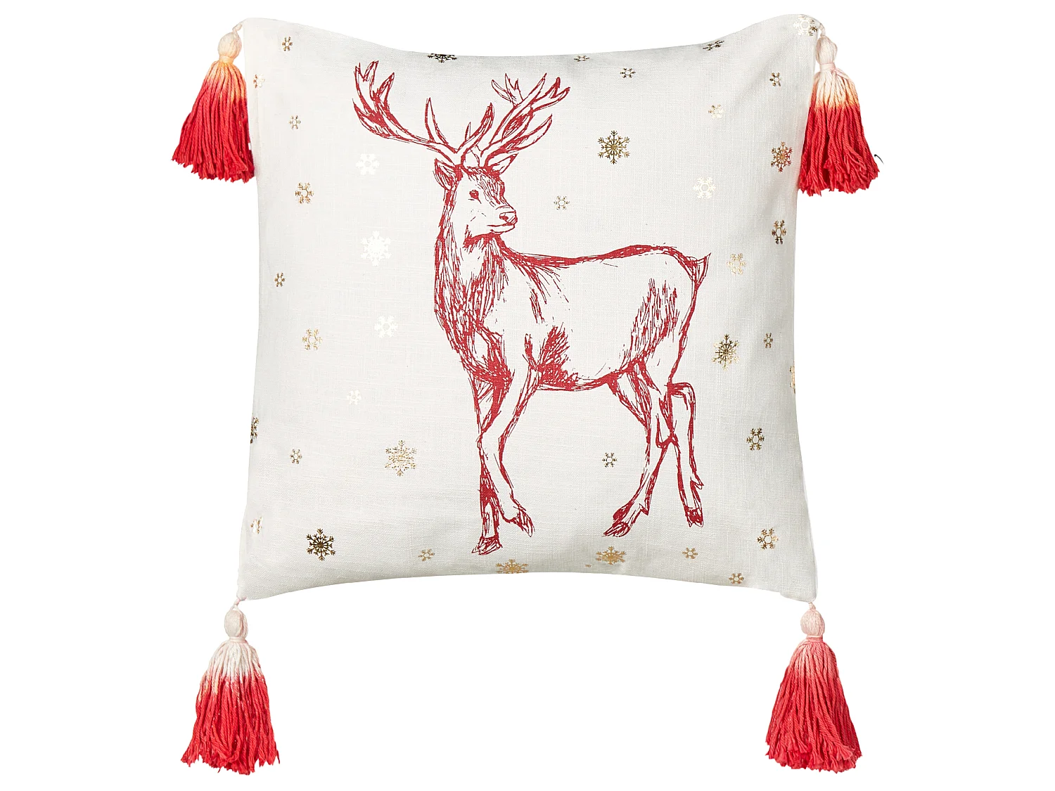 Lot de 2 coussins décoratifs VALLOTA Coton 45 x 45 cm Blanc Motif de Noël
