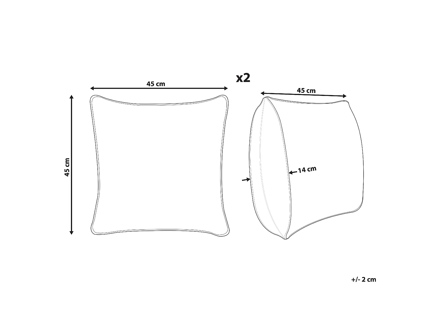 Lot de 2 coussins décoratifs VALLOTA Coton 45 x 45 cm Blanc Motif de Noël
