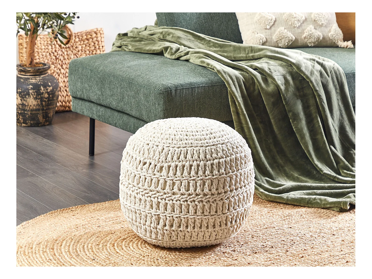 Pouf ARPATU Coton Beige clair