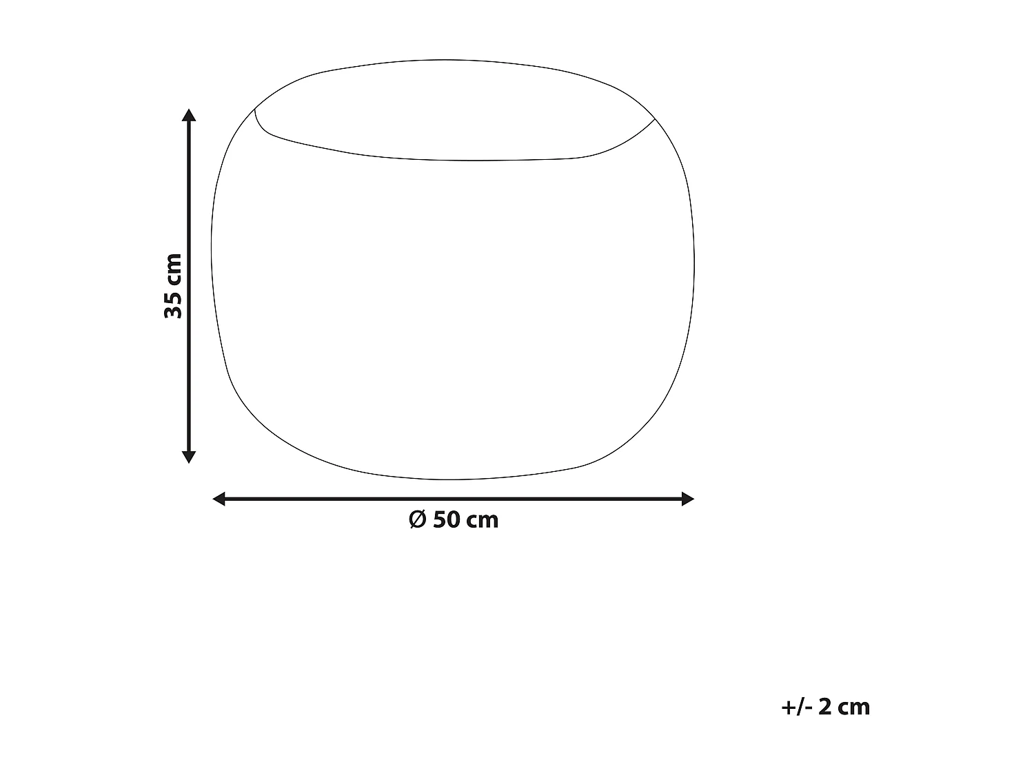 Puf KAWAN Granatowy 50 cm 50 cm 35 cm