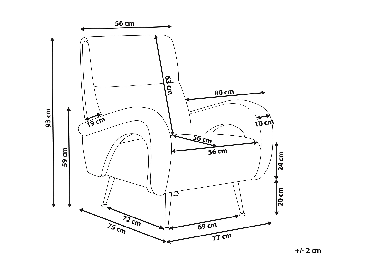Fauteuil SVALOV Velours côtelé Blanc cassé