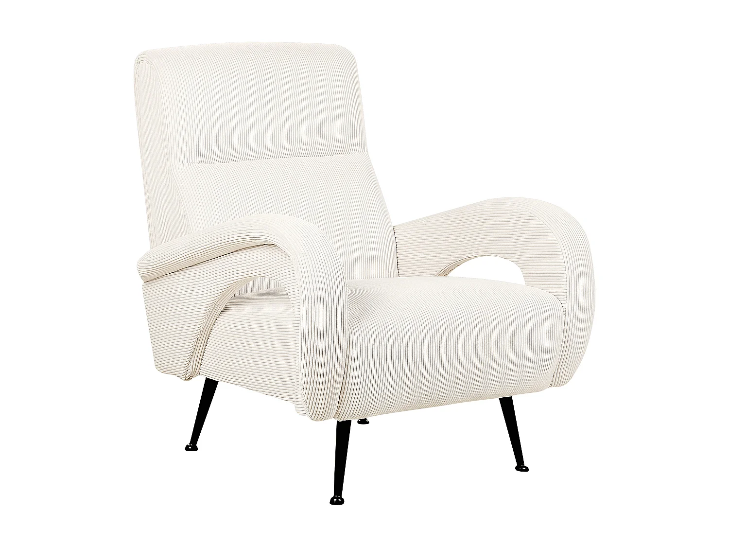 Fauteuil SVALOV Velours côtelé Blanc cassé