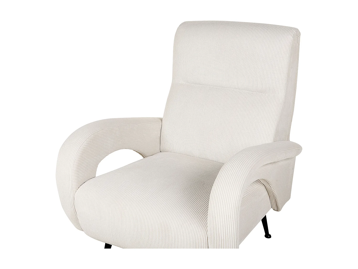 Fauteuil SVALOV Velours côtelé Blanc cassé