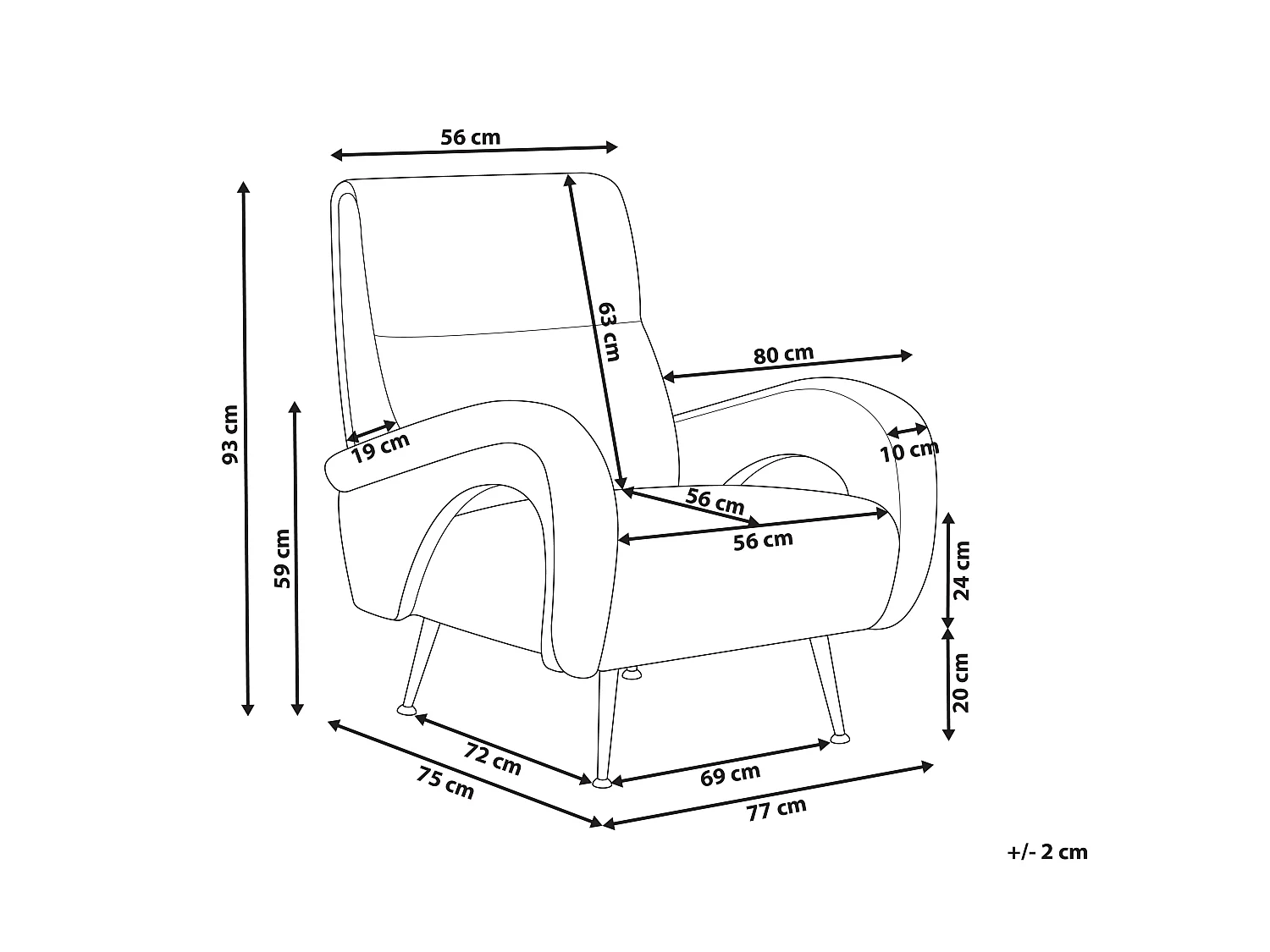 Fauteuil SVALOV Velours côtelé Crème