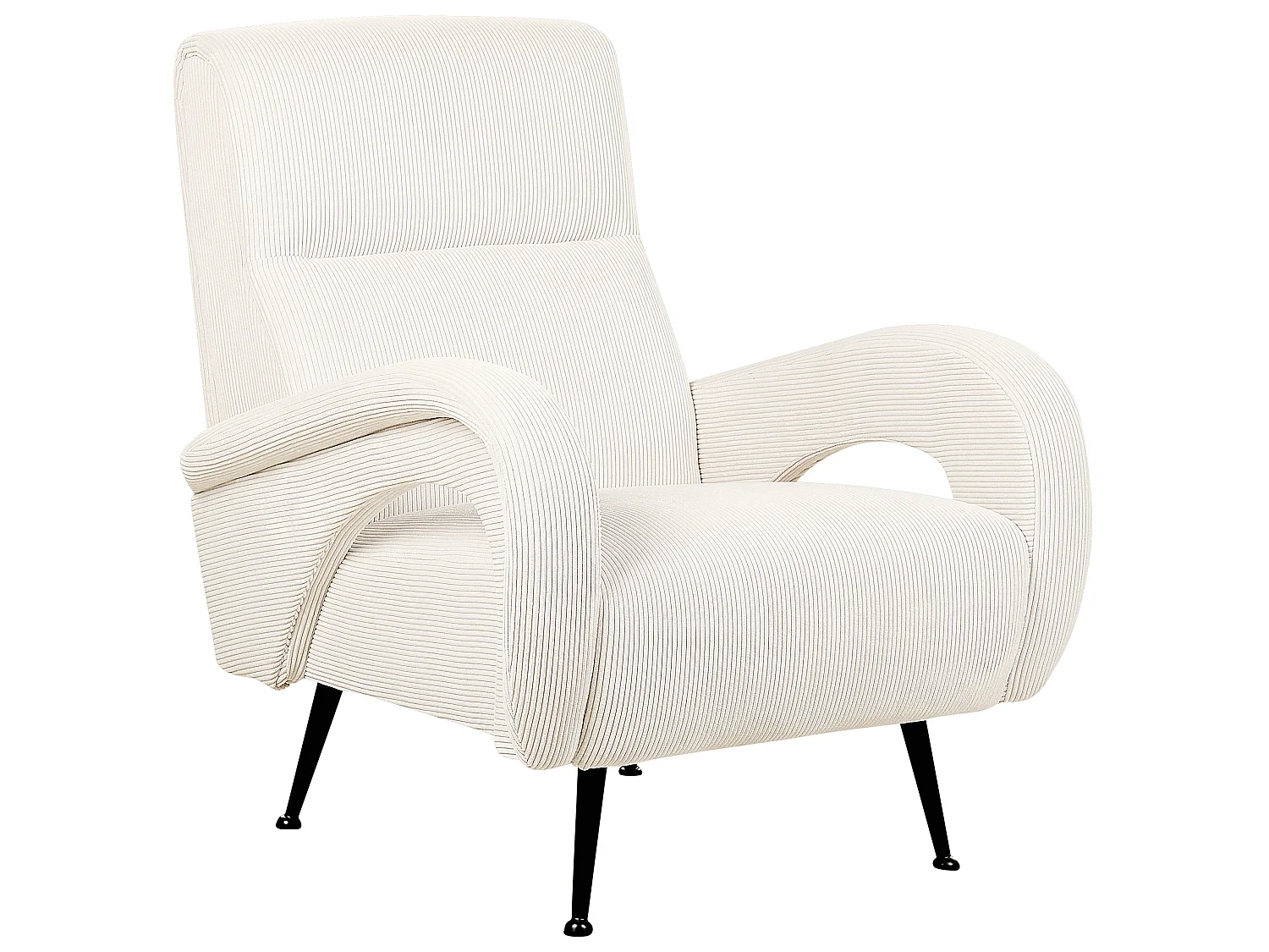 Fauteuil SVALOV Velours côtelé Crème