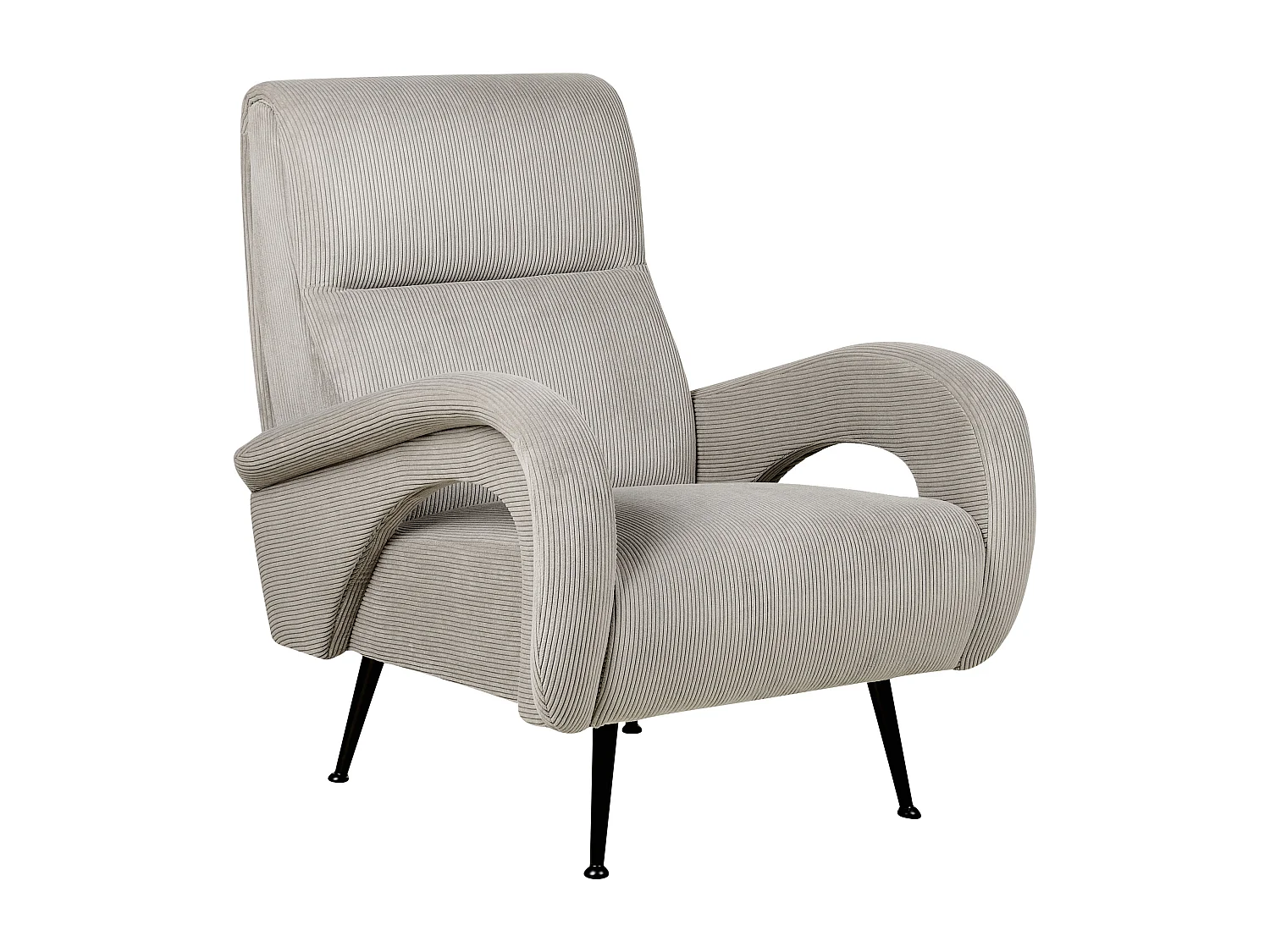 Fauteuil SVALOV Velours côtelé Gris
