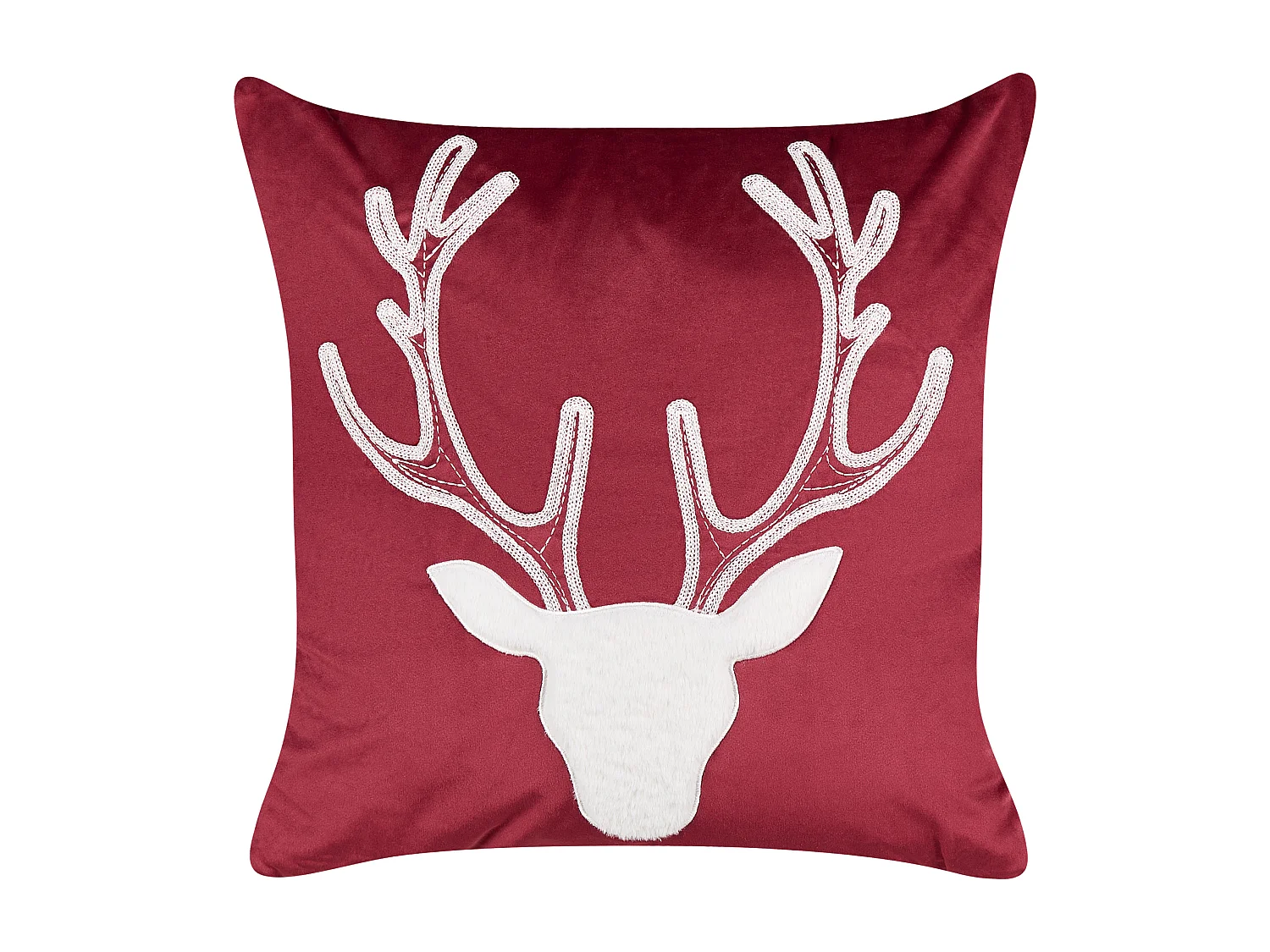 Lot de 2 coussins décoratifs BICOCCA Velours 45 x 45 cm Rouge foncé Motif de Noël