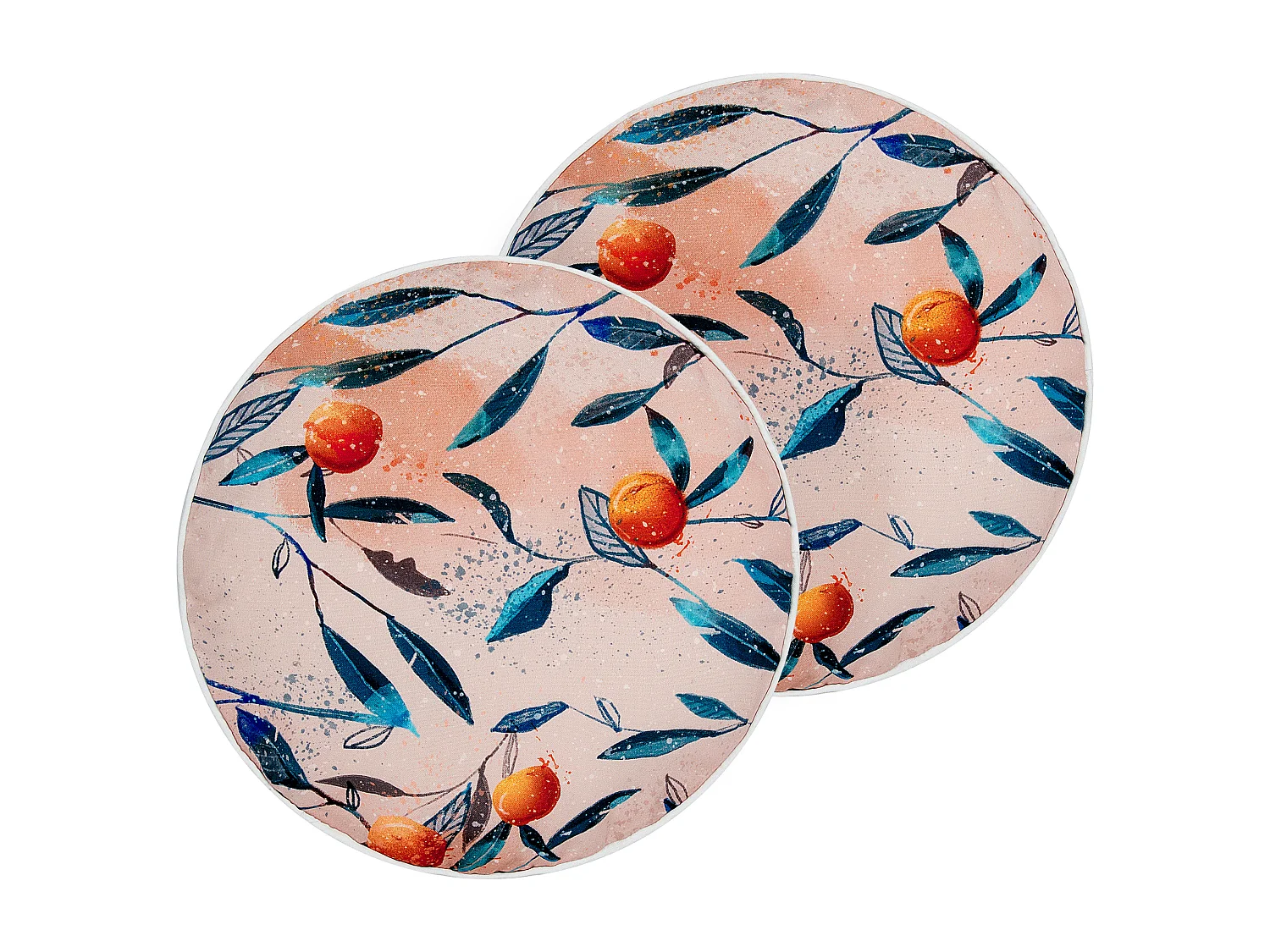 Lot de 2 coussins d'extérieur PIALPETTA Motif de plante 40 x 40 cm Orange