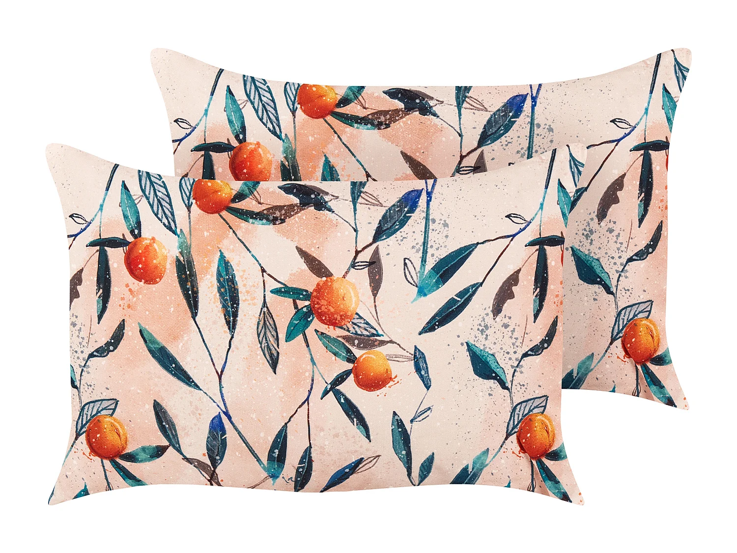 Lot de 2 coussins d'extérieur PIALPETTA 40 x 60 cm Orange Motif de plante