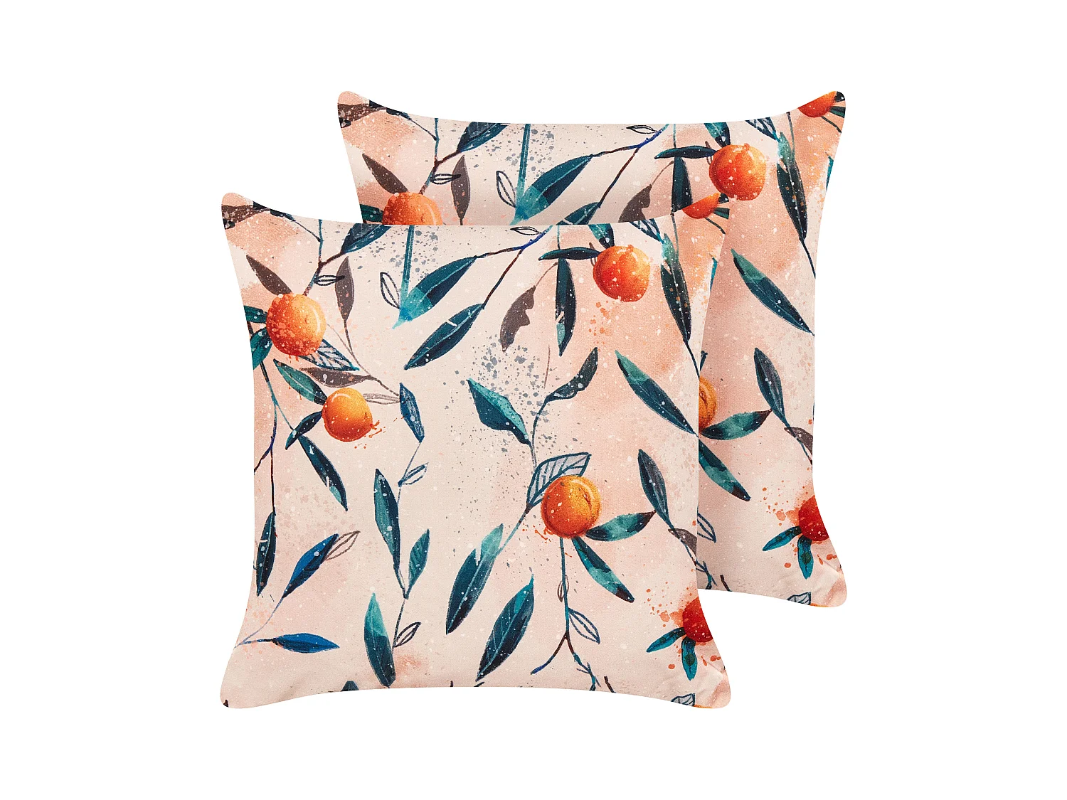 Lot de 2 coussins d'extérieur à motif de feuilles multicolores 45 x 45 cm PIALPETTA