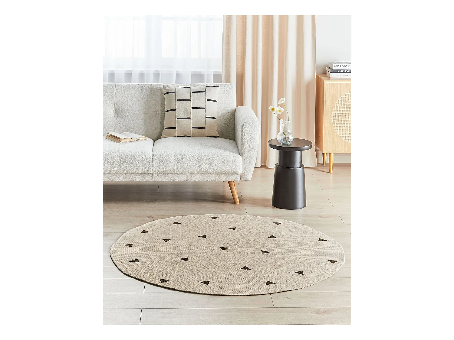 Tappeto cotone beige ø 140 cm DURG