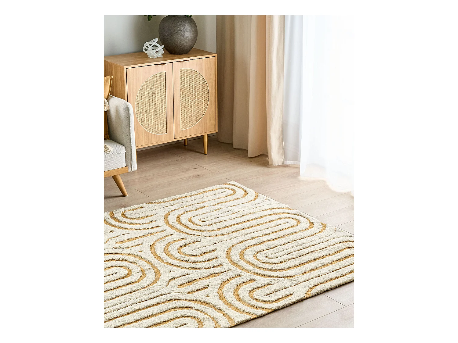 Tapis PERAI Jaune 160 x 230 cm Coton